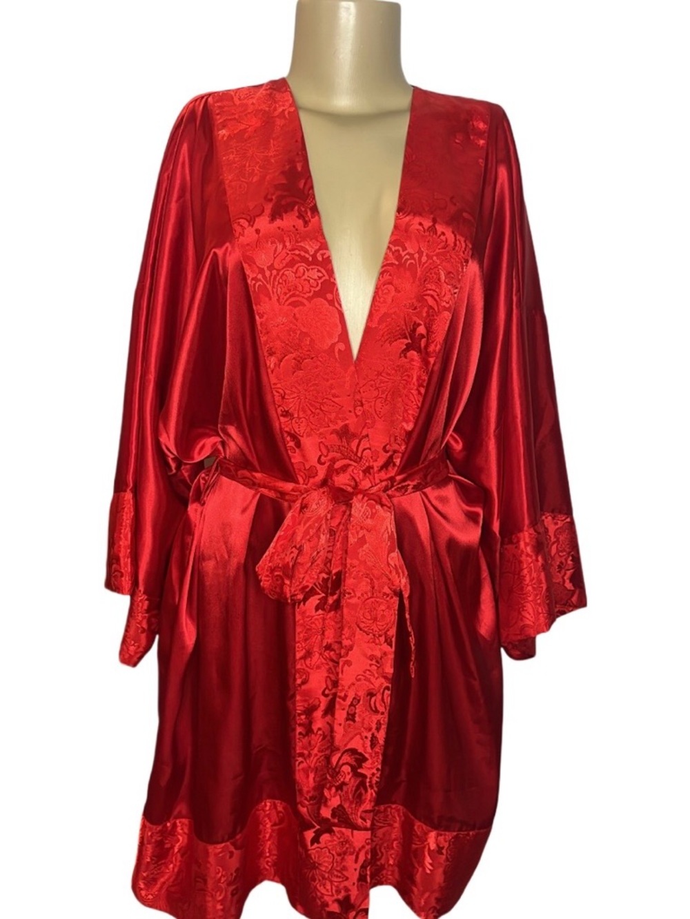 Vintage 90s Victorias Secret Gold Label Red Robe